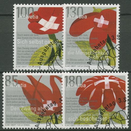 Schweiz 2009 Literatur Schiller Zeichnungen von Dengel 2122/25 gestempelt