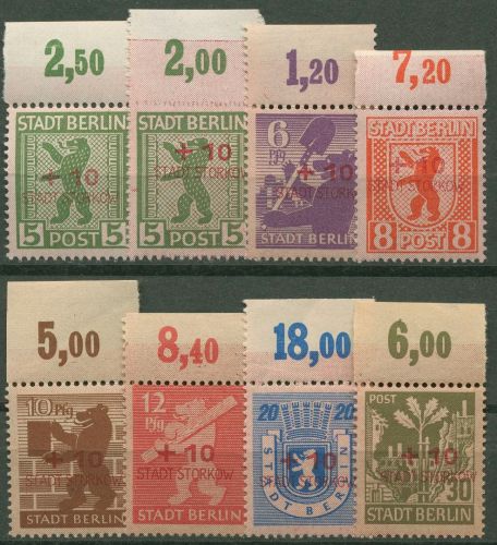 Storkow (Mark) 1946 Wiederaufbau (Berlin & Br. mit Aufdruck) 1/8 OR postfrisch