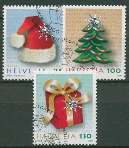 Schweiz 2009 Weihnachten Geschenk Tannenbaum 2127/29 gestempelt