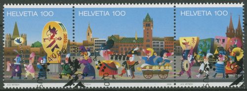 Schweiz 2010 100 J. Basler Fasnachts-Comité 2137/39 ZD gestempelt