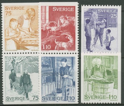 Schweden 1977 Weihnachten Weihnachtsbräuche 1004/09 postfrisch