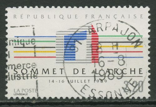 Frankreich 1989 Weltwirtschaftsgipfel Paris Arche de La Défense 2733 gestempelt