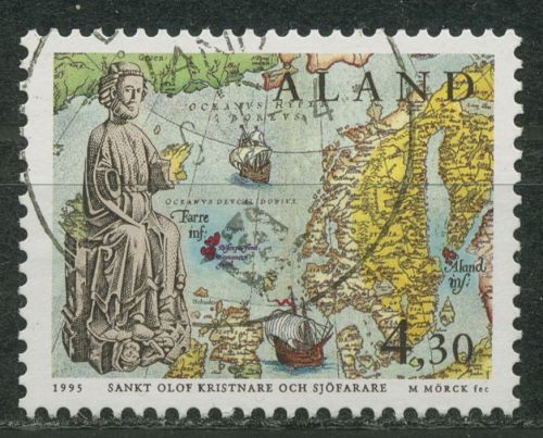 Aland 1995 König Olaf II. von Norwegen Landkarte 105 gestempelt