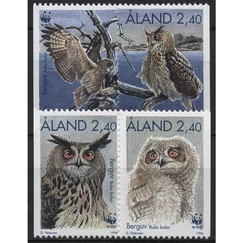 Aland 1996 WWF Vögel Uhu 109/12 postfrisch