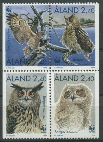 Aland 1996 Weltweiter Naturschutz WWF Uhu 109/12 ZD postfrisch