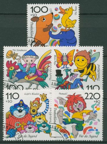 Bund 1998 Trickfilmfiguren Biene Maja Sandmann Pumuckl 1990/94 gestempelt