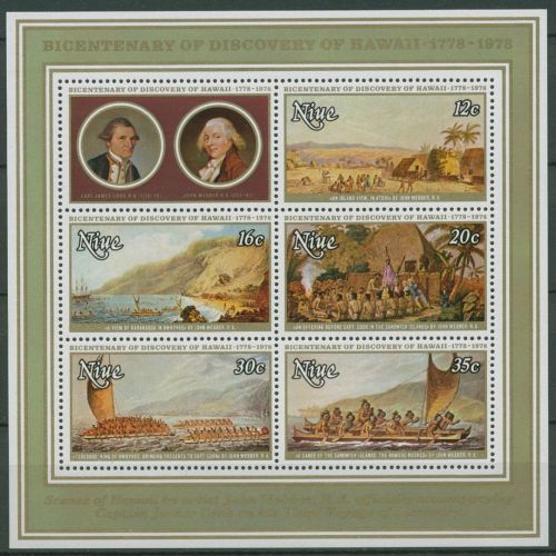 Niue 1978 200 J. Entdeckung von Hawaii James Cook Block 3 postfrisch (C42493)