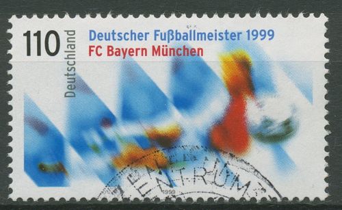 Bund 1999 Fußballmeister Bayern München 2074 gestempelt