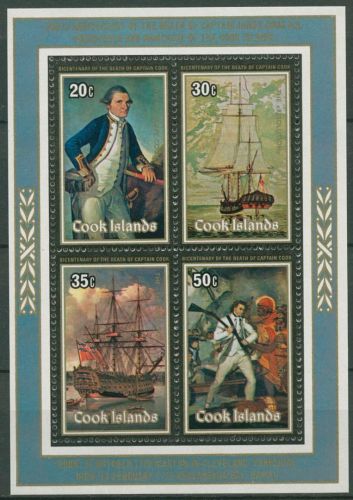 Cook-Inseln 1979 200. Todestag v. James Cook Schiffe Block 89 postfrisch (C42458)