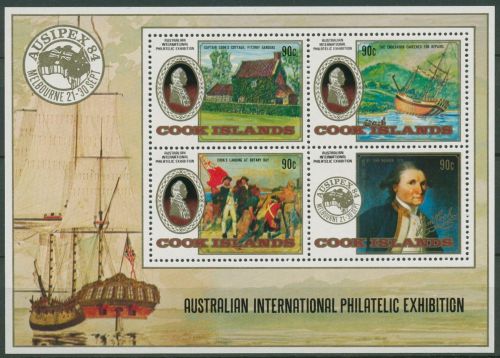 Cook-Inseln 1984 AUSIPEX Melbourne James Cook Block 145 postfrisch (C42448)