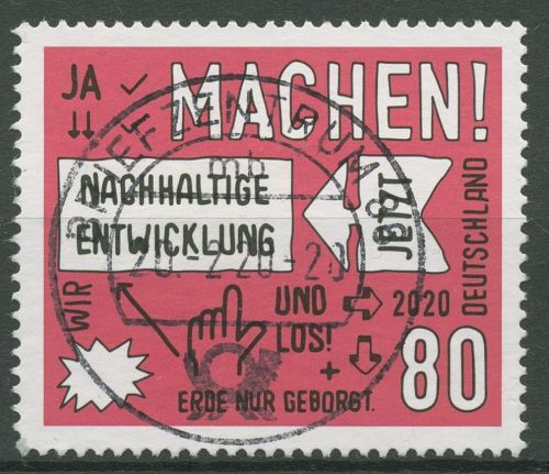 Bund 2020 Plakat "Nachhaltige Entwicklung" 3525 gestempelt