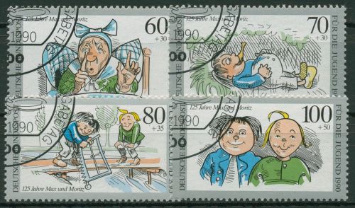 Bund 1990 Jugend: Wilhelm Busch Max & Moritz 1455/58 gestempelt