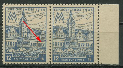 SBZ West-Sachsen 1946 Leipziger Messe m. Plattenfehler 163 AZ II postfrisch