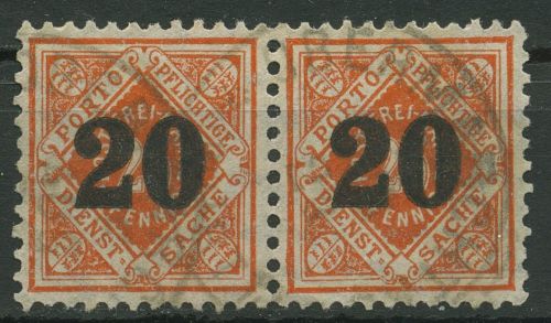 Württemberg Dienstmarken 1923 mit Aufdruck 187 waag. Paar gestempelt