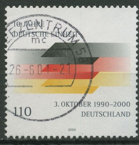Bund 2000 10 Jahre deutsche Einheit Flagge 2142 gestempelt