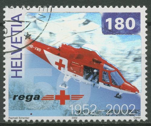 Schweiz 2002 Rettungsflugwacht Hubschrauber 1784 gestempelt