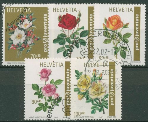 Schweiz 2002 Pro Juventute Christrose Rosenzüchtungen 1810/14 gestempelt