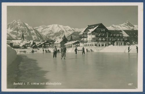Seefeld in Tirol Eislaufplatz, gelaufen 1940 (AK5715)