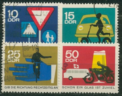 DDR 1966 Straßenverkehrssicherheit 1169/72 gestempelt