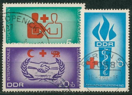 DDR 1966 Rotes Kreuz Blutspenden 1207/09 gestempelt