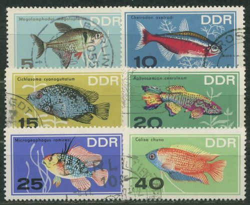 DDR 1966 Tiere Fische Zierfische 1221/26 gestempelt