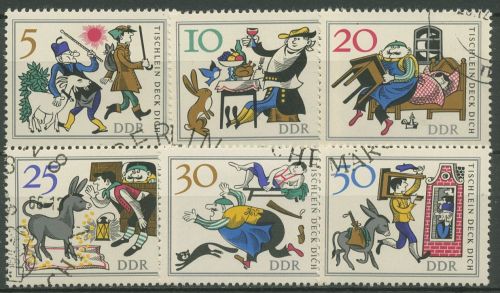 DDR 1966 Märchen Brüder Grimm Tischlein deck dich 1236/41 gestempelt