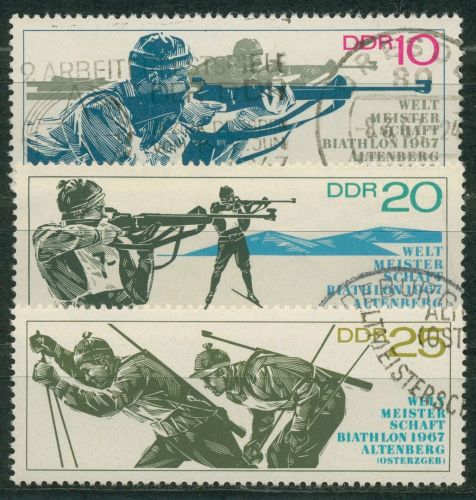 DDR 1967 Wintersport Biathlon-WM Altenberg 1251/53 gestempelt