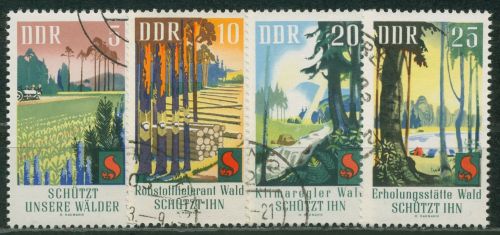 DDR 1969 Wald Waldschutz 1462/65 gestempelt