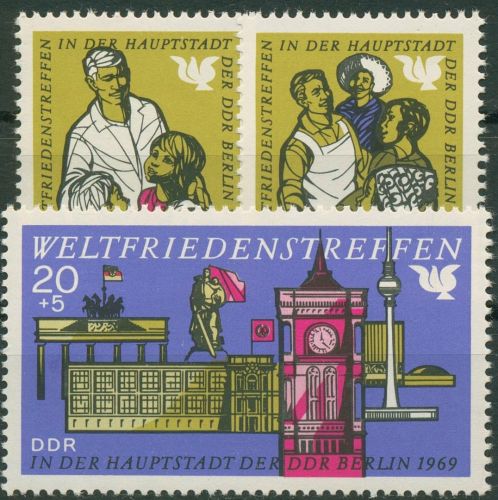 DDR 1969 Weltfriedenstreffen Berlin Bauwerke 1478/80 postfrisch