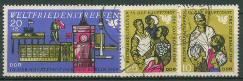 DDR 1969 Weltfriedenstreffen Berlin Bauwerke 1478/80 gestempelt