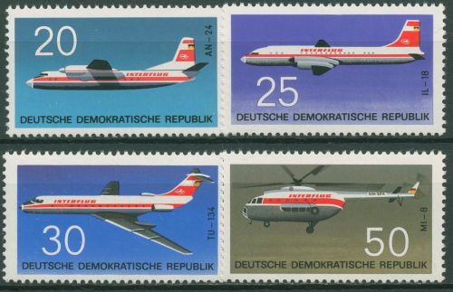 DDR 1969 Interflug Flugzeuge 1524/27 postfrisch