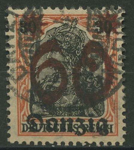 Danzig 1920 Germania mit Aufdruck 19 gestempelt geprüft