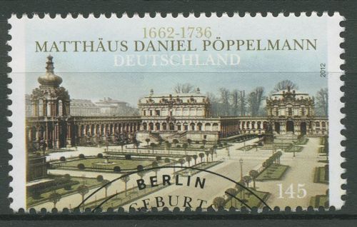 Bund 2012 Dresdner Zwinger D.Pöppelmann 2905 gestempelt