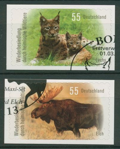 Bund 2012 Wildtiere Nordluchs Elch 2921/22 gestempelt