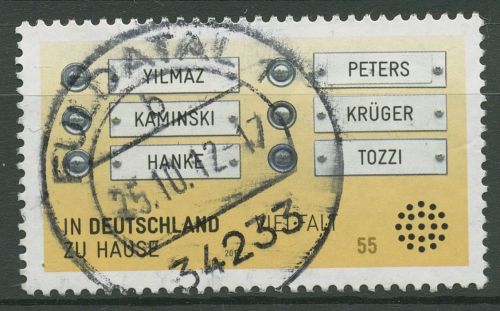 Bund 2012 Klingelschild mit Familiennamen 2941 gestempelt