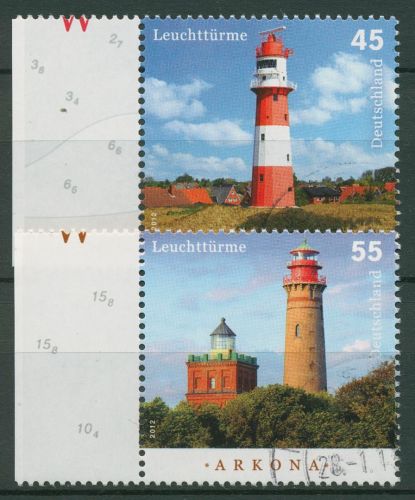 Bund 2012 Leuchttürme Borkum & Arkona 2942/43 gestempelt