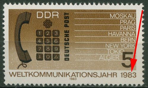 DDR 1983 Kommunikation mit Plattenfehler 2770 F 31 postfrisch