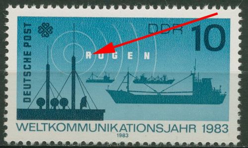 DDR 1983 Kommunikation mit Plattenfehler 2771 F 8 postfrisch