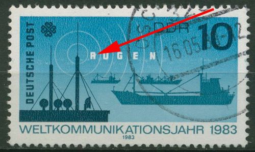 DDR 1983 Kommunikation mit Plattenfehler 2771 F 8 gestempelt