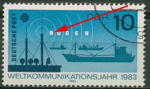 DDR 1983 Kommunikation mit Plattenfehler 2771 F 8 mit Massenentwertung