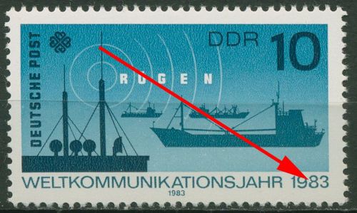 DDR 1983 Kommunikation mit Plattenfehler 2771 F 40 postfrisch