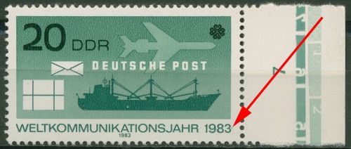 DDR 1983 Kommunikation mit Plattenfehler 2772 F 35 postfrisch