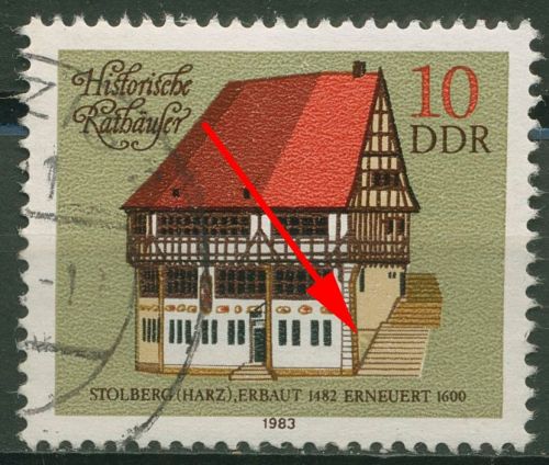DDR 1983 Historische Rathäuser mit Plattenfehler 2775 F 4 gestempelt