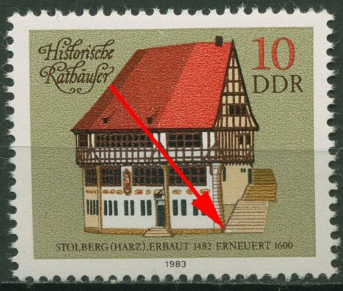 DDR 1983 Historische Rathäuser mit Plattenfehler 2775 F 17 postfrisch