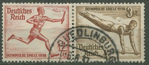 Deutsches Reich Zusammendrucke 1936 Olympische Spiele W 109 gestempelt