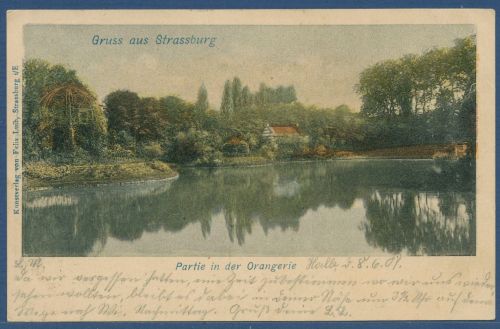 Straßburg im Elsaß Partie in der Orangerie, gelaufen 1901 (AK5876)