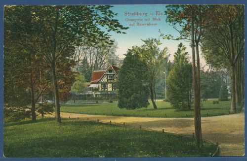 Straßburg im Elsaß Orangerie mit Blick auf Bauernhaus, ungebraucht (AK5879)