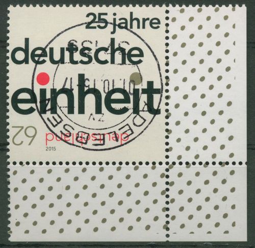 Bund 2015 25 Jahre Deutsche Einheit 3182 Ecke 4 mit TOP-Stempel (E4736)