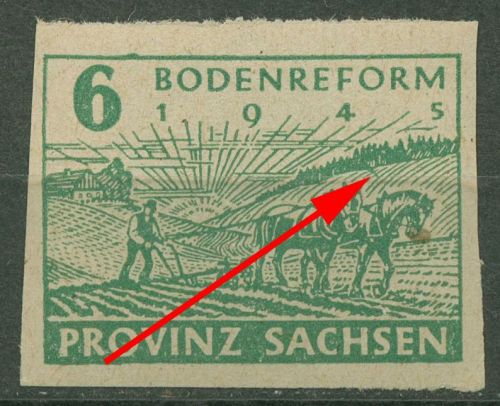 SBZ Provinz Sachsen 1945 Bodenreform Plattenfehler 85 wa II postfrisch