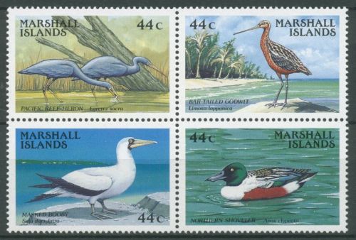 Marshall-Inseln 1988 Vögel Riffreiher Löffelente Tölpel 146/49 ZD postfrisch